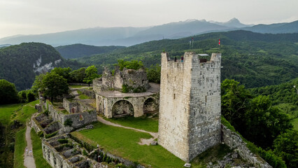  Bird's eye view of the Anakopia fortress in Abkhazia.