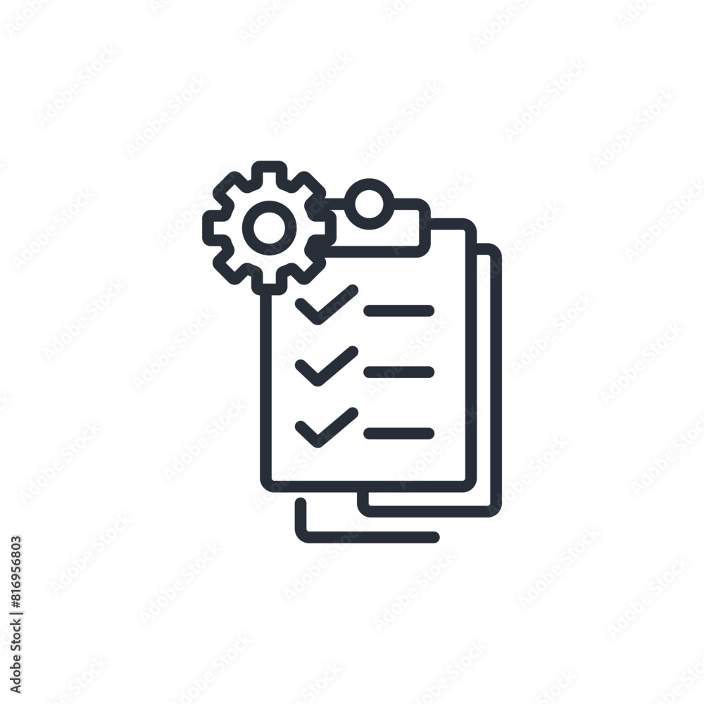 Poster project management icon. vector.editable stroke.linear style sign for use web design,logo.symbol ill