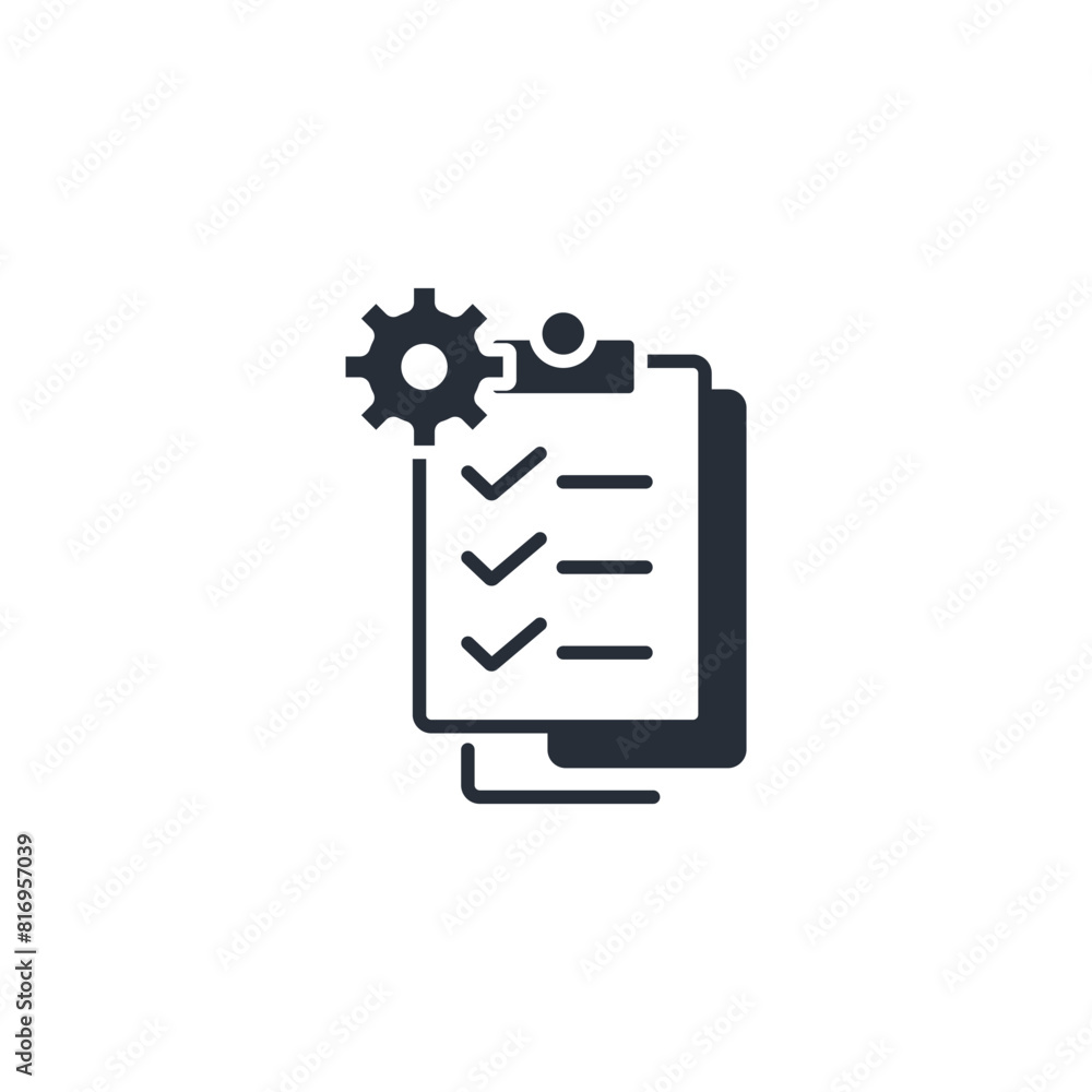 Poster project management icon. vector.editable stroke.linear style sign for use web design,logo.symbol ill