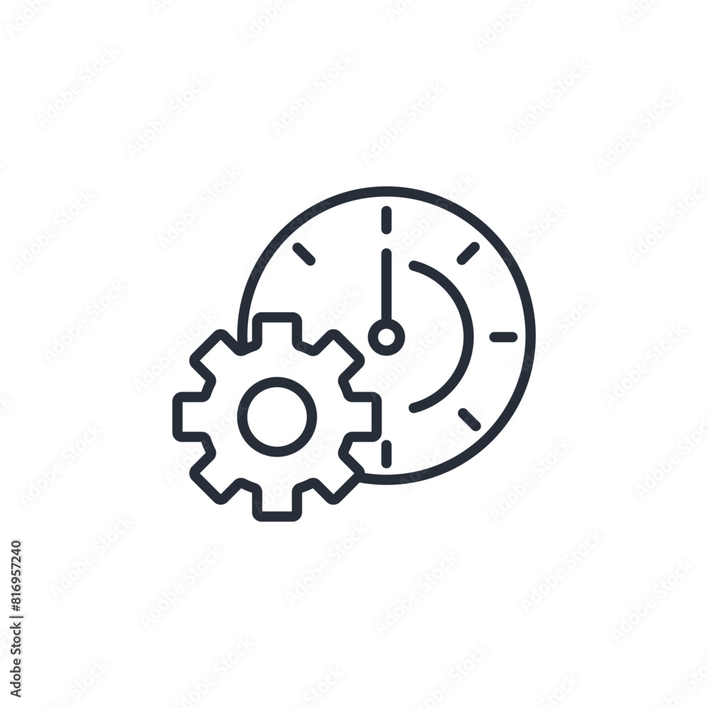 Poster time management icon. vector.editable stroke.linear style sign for use web design,logo.symbol illust