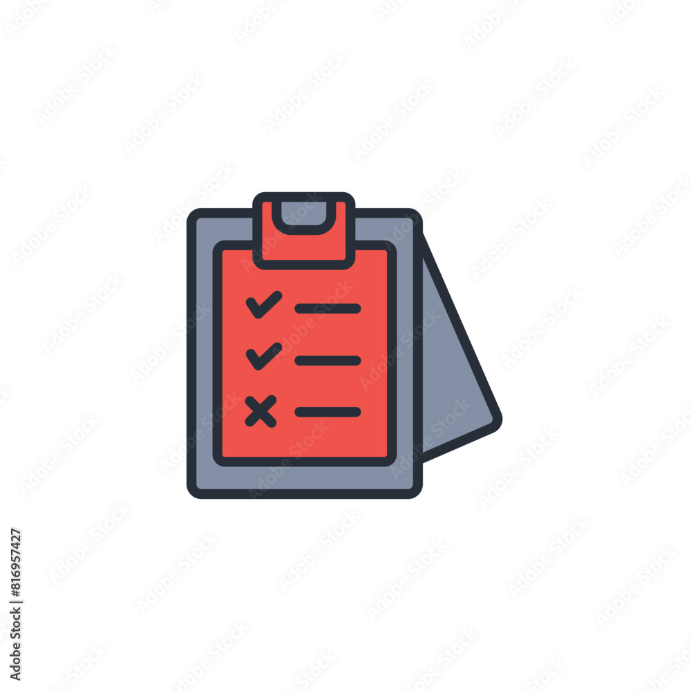 Poster to do list icon. vector.editable stroke.linear style sign for use web design,logo.symbol illustratio