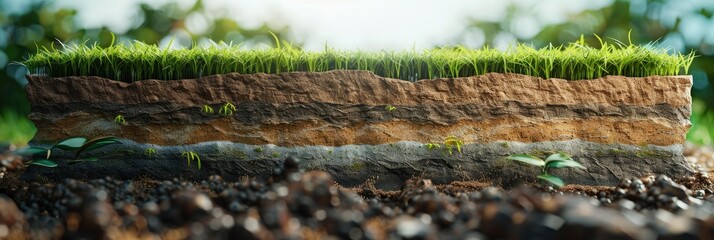 3D podium on grassy soil