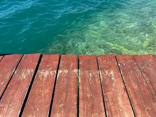 Wooden pier on the Adriatic coast, Croatia