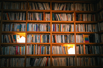 old books in a library