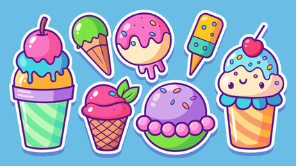 ice cream Sticker set