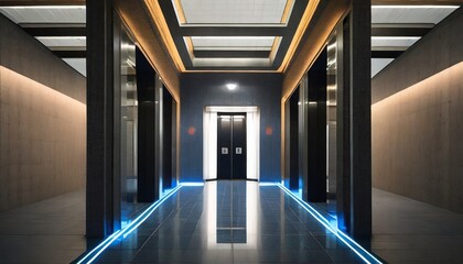 オフィスビル内のエレベータホール