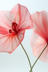 Obraz premium hibiscus is pink on a light background. close-up
