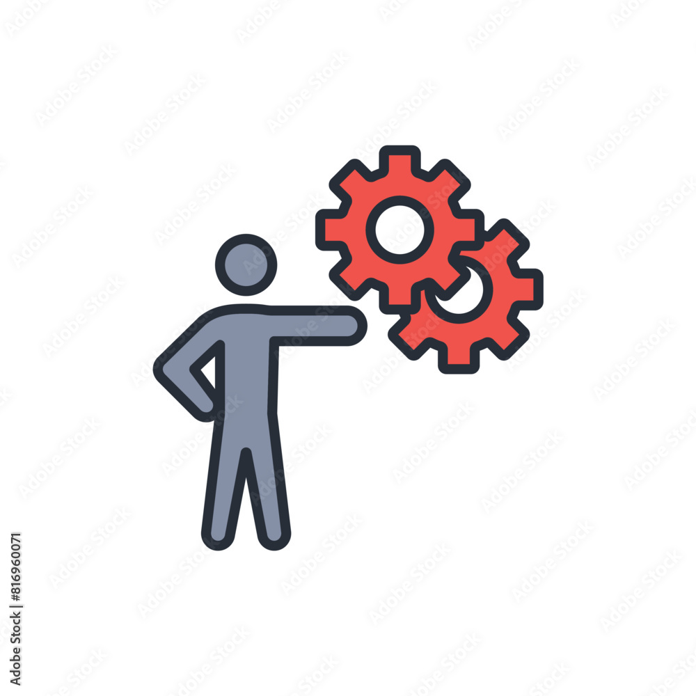 Poster manage icon. vector.editable stroke.linear style sign for use web design,logo.symbol illustration.
