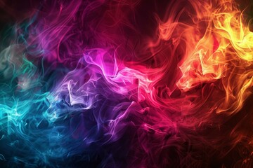 Fototapeta premium Digital wallpaper featuring colorful smoke patterns with a dynamic and fluid appearance