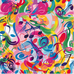 Abstract Classical music hand drawn doodle banner cartoon vector image