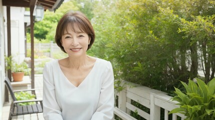 夏のシニア女性/Senior women in summer