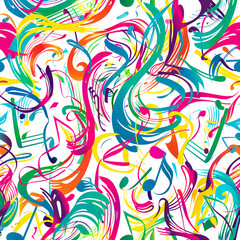 Obraz premium Abstract Classical music hand drawn doodle banner cartoon vector image