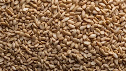 Fototapeta premium Close up of sesame seeds showcasing their tiny size and texture