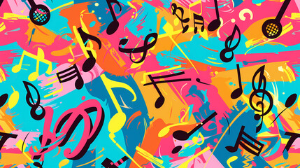 Obraz premium Abstract Classical music hand drawn doodle banner cartoon vector image