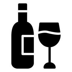 Wine Icon in Glyph Style
