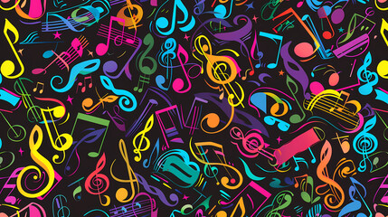 Abstract Classical music hand drawn doodle banner cartoon vector image