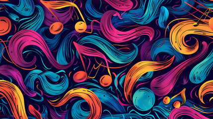 Abstract Classical music hand drawn doodle banner cartoon vector image