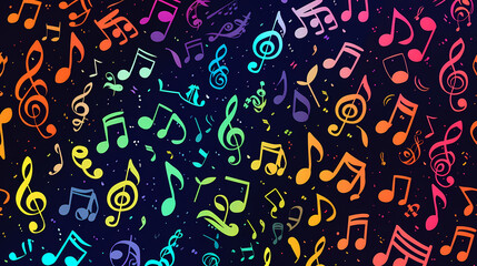 Fototapeta premium Abstract Classical music hand drawn doodle banner cartoon vector image