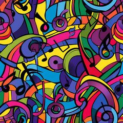 Abstract Classical music hand drawn doodle banner cartoon vector image