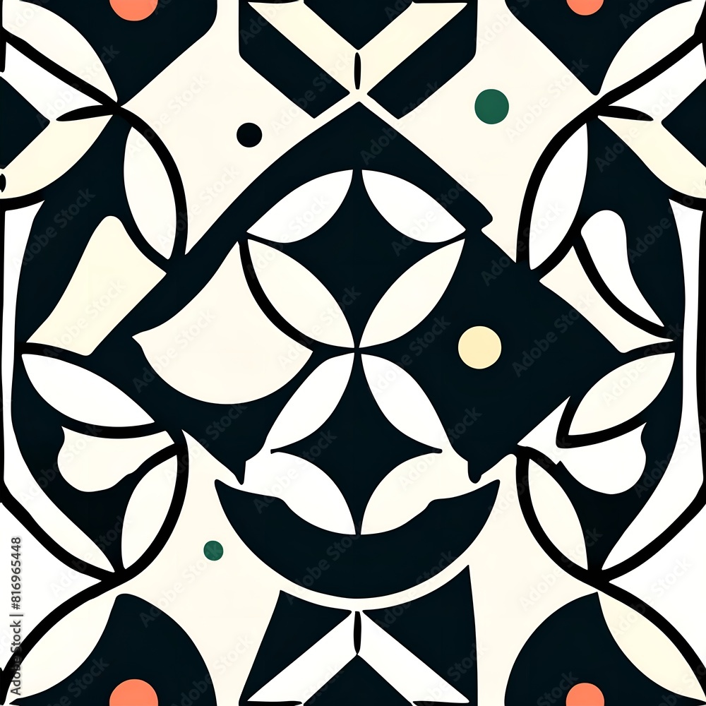 Poster seamless pattern using geometric shapes that seamlessly blend into each other