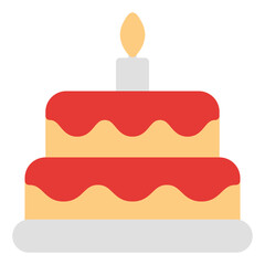 Cake Icon in Flat Style