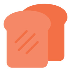 Bread Icon in Flat Style