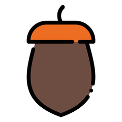 Acorn Icon in Dashed Filled Line Style