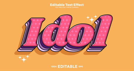 Idol editable text effect in modern trend style