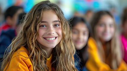school celebrating its diversity and inclusion, showcasing a multicultural student body and welcoming atmosphere.stock photo