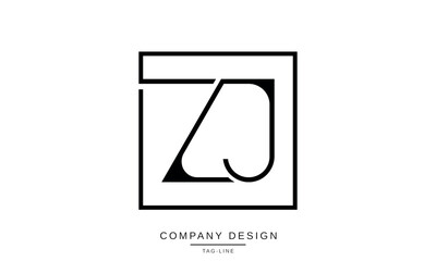ZJ, JZ Abstract Letters Logo Monogram Design Font Icon Vector Initials