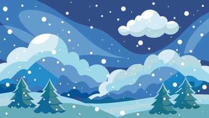 Christmas snow. heavy snowfall. White snowflakes flying in the air. Snow flakes, snow and blizzard.