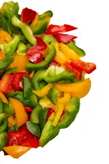 red, green and yellow pepper isolated, png file