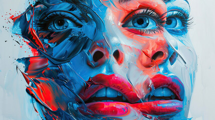 concept of Belonging Inclusion Diversity Equity DEIB, group of multicolor painted women 