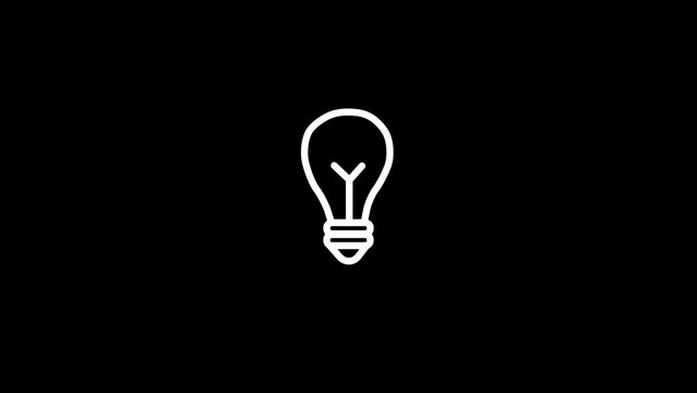 Light bulb icon animation, idea icon, lamp icon, simple bulb logotype icon animation,