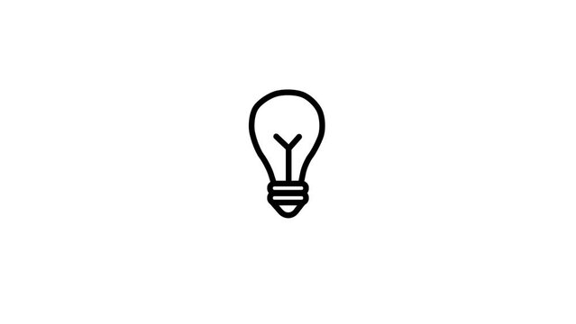 Light bulb icon animation, idea icon, lamp icon, simple bulb logotype icon animation,