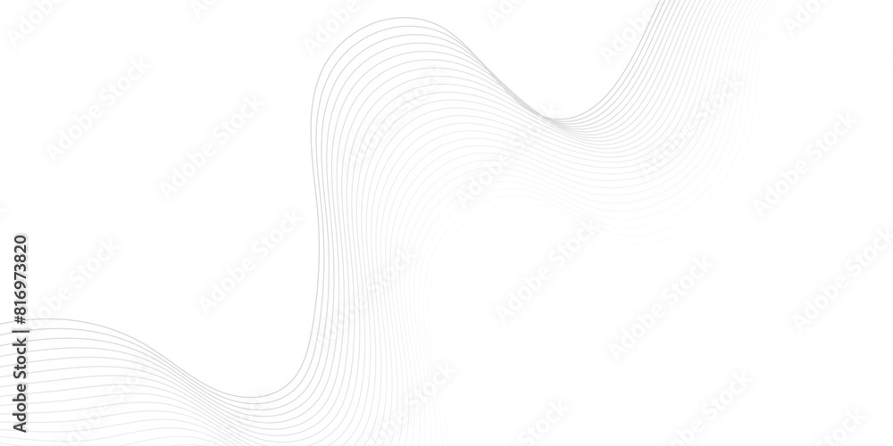 Aufkleber abstract grey wave lines on transparent background. technology, data science, geometric border patte