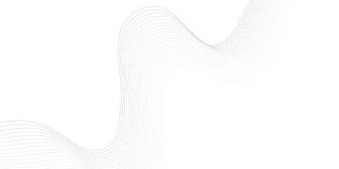 Abstract grey wave lines on transparent background. Technology, data science, geometric border...