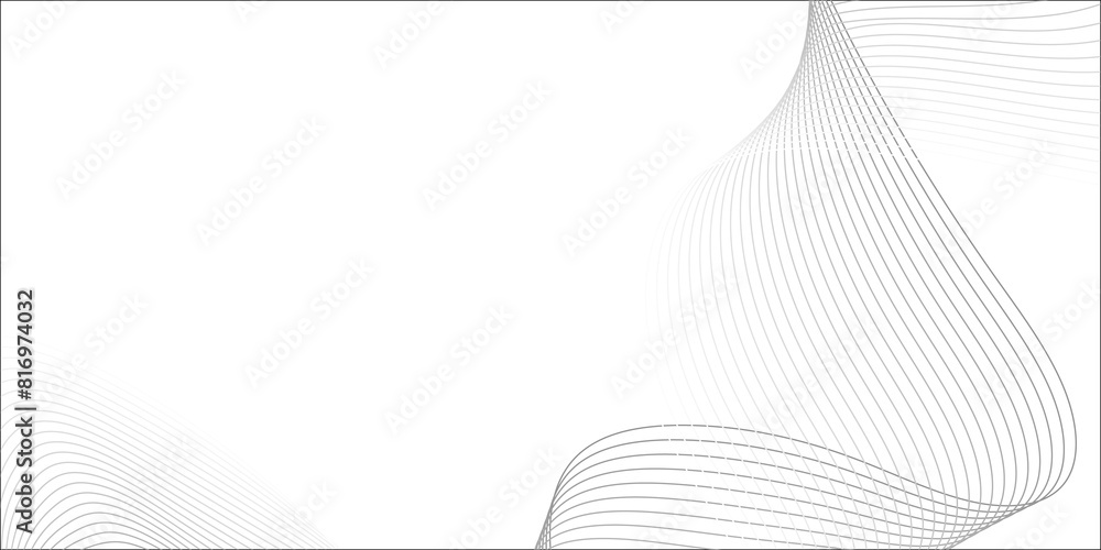 Aufkleber abstract grey wave lines on transparent background. technology, data science, geometric border patte