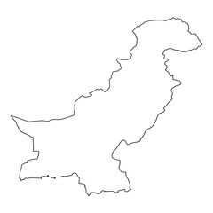 Detailed outline map of Pakistan in vector format