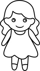 girl doll doodle lineart