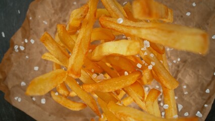 Freeze Motion of Flying French Fries, Top Shot