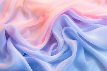 Pastel Silk Fabric Texture Waves in Gentle Pink, Blue, and Purple Tones