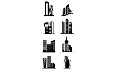 set logo skyscraper vector