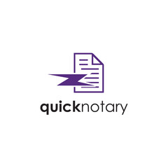 Quick Notary Logo Simple Modern
