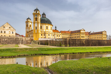 Jaromerice nad Rokytnou Castle with Church of Saint Margaret the Virgin, the Vysocina region of Czech Republic, Europe.