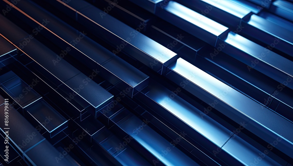 Poster an arrangement of blue squares stacked atop one another, creating a sense of depth and dimension. th