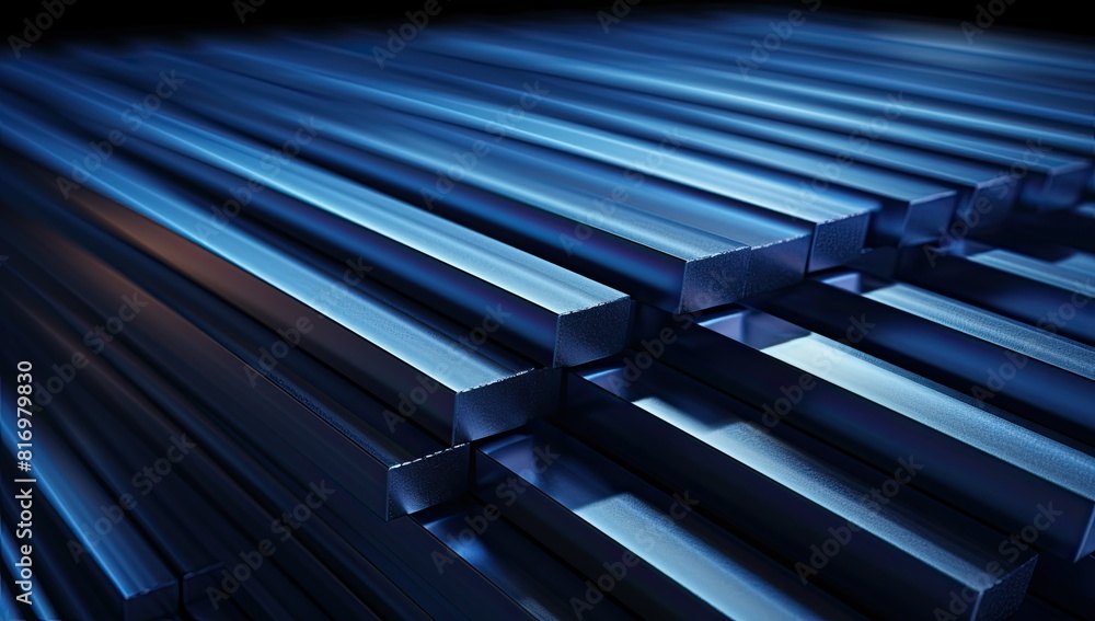 Poster an arrangement of blue squares stacked atop one another, creating a sense of depth and dimension. th