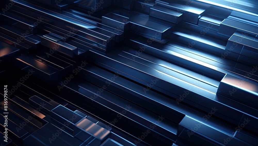 Poster an arrangement of blue squares stacked atop one another, creating a sense of depth and dimension. th