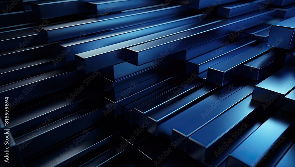 Poster an arrangement of blue squares stacked atop one another, creating a sense of depth and dimension. th