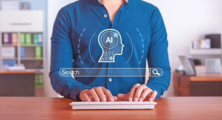 Search engine with AI to improve and optimize data search. AI-enabled search engine and chat bar.